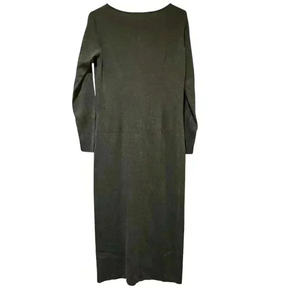 Peruvian Connection Pima Cotton Knit Sweater Long Dress Olive Green Size M #178 - Picture 2 of 4